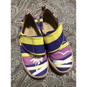 Women Size 2.5 UIN Slip On Shoes Canvas Comfortable Loafers Palm Tree